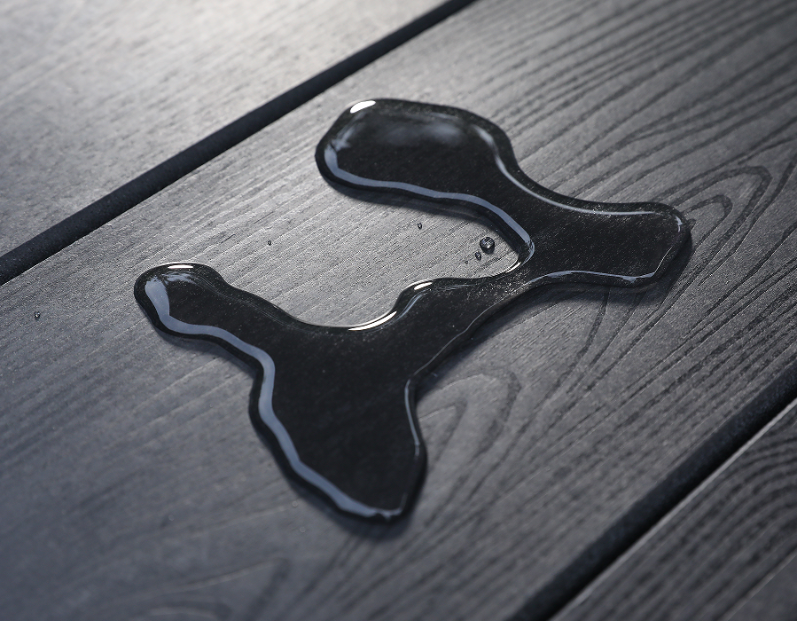 Table rectangulaire en PEHD à perles noires profondes