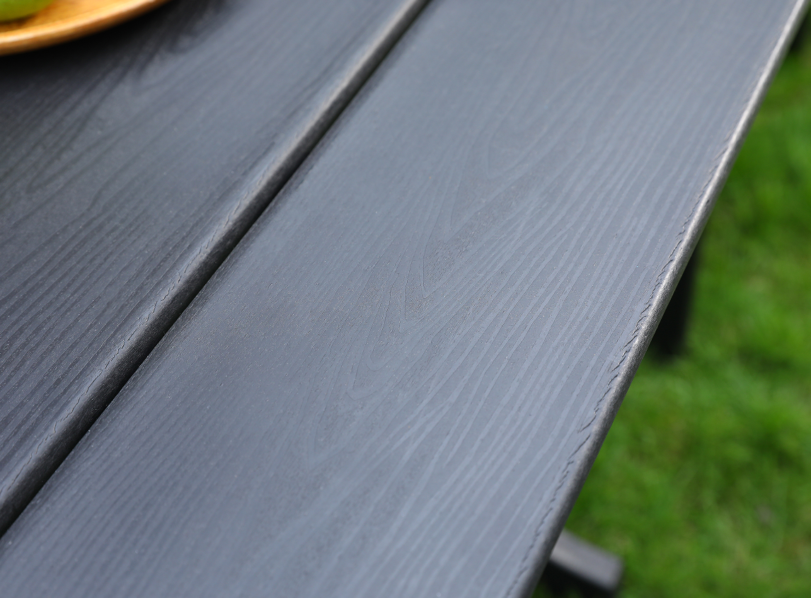 Table d'extérieur rectangulaire en PEHD gris