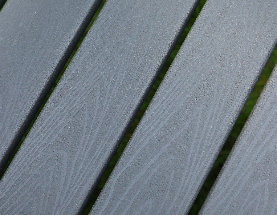 Chaise de salle à manger en PEHD à dossier croisé simple gris ardoise
