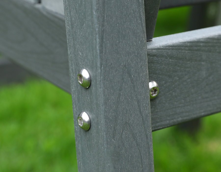 Chaise de salle à manger en PEHD à dossier croisé simple gris ardoise