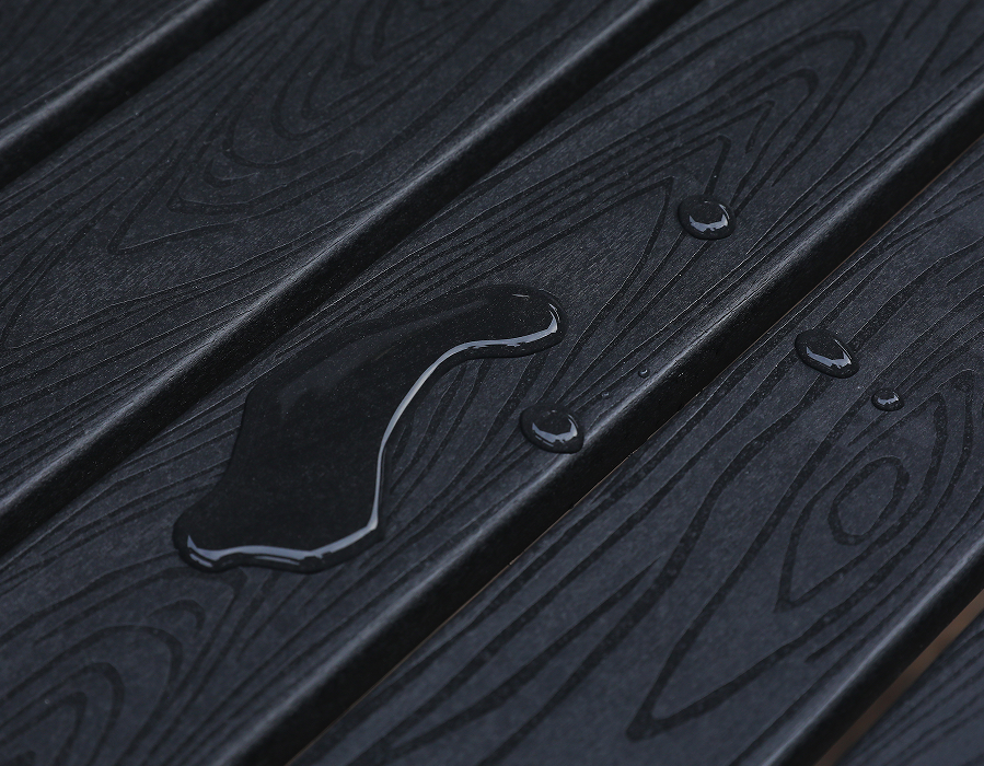 Table rectangulaire en PEHD à perles noires profondes