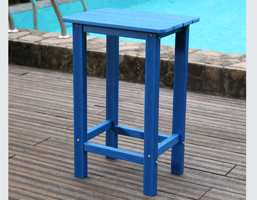 Ensemble de salle à manger de bar haut en PEHD bleu côtier