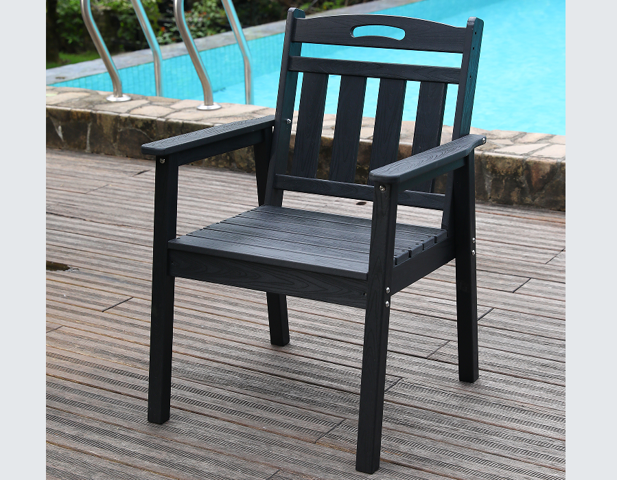 Chaise de salle à manger de patio en PEHD à flux vertical Onyx