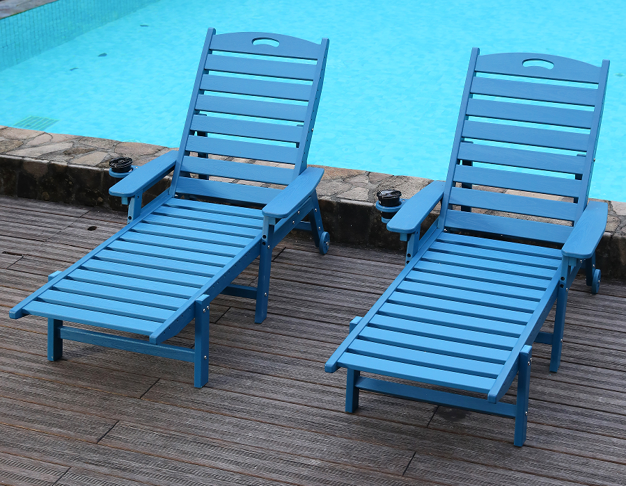 Ensemble Adirondack inclinable en PEHD, bleu océan, paquet de 2