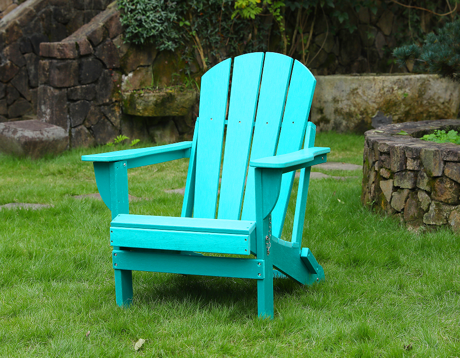 Chaise Adirondack grenouille en PEHD turquoise vif