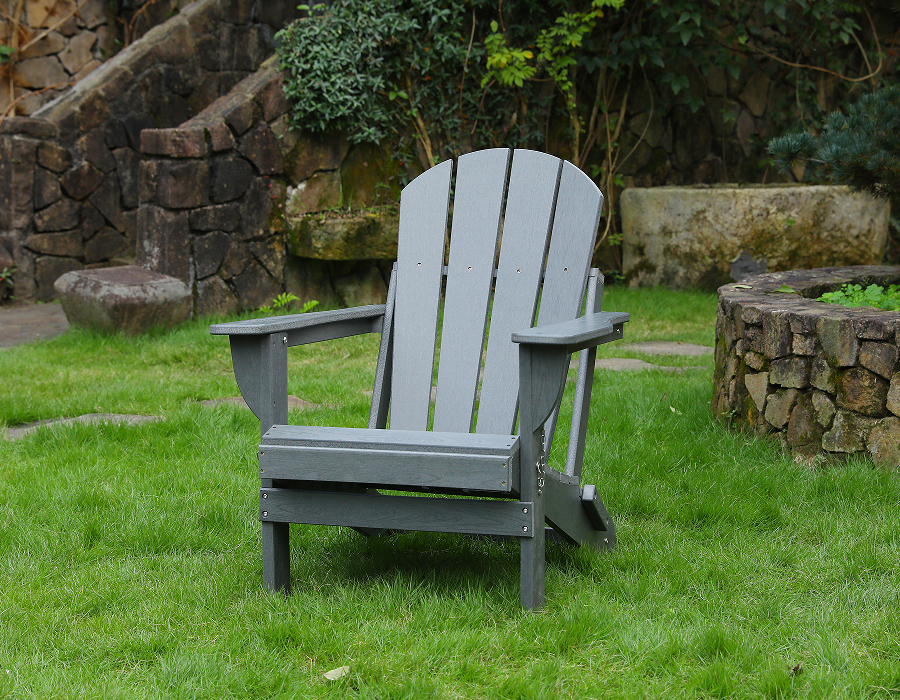 Chaise Adirondack Frog en PEHD gris tempête - Toutes saisons