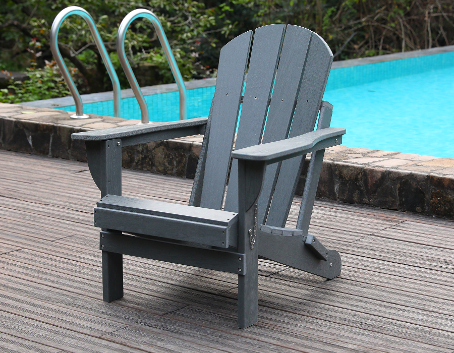 Chaise Adirondack Frog en PEHD gris tempête - Toutes saisons