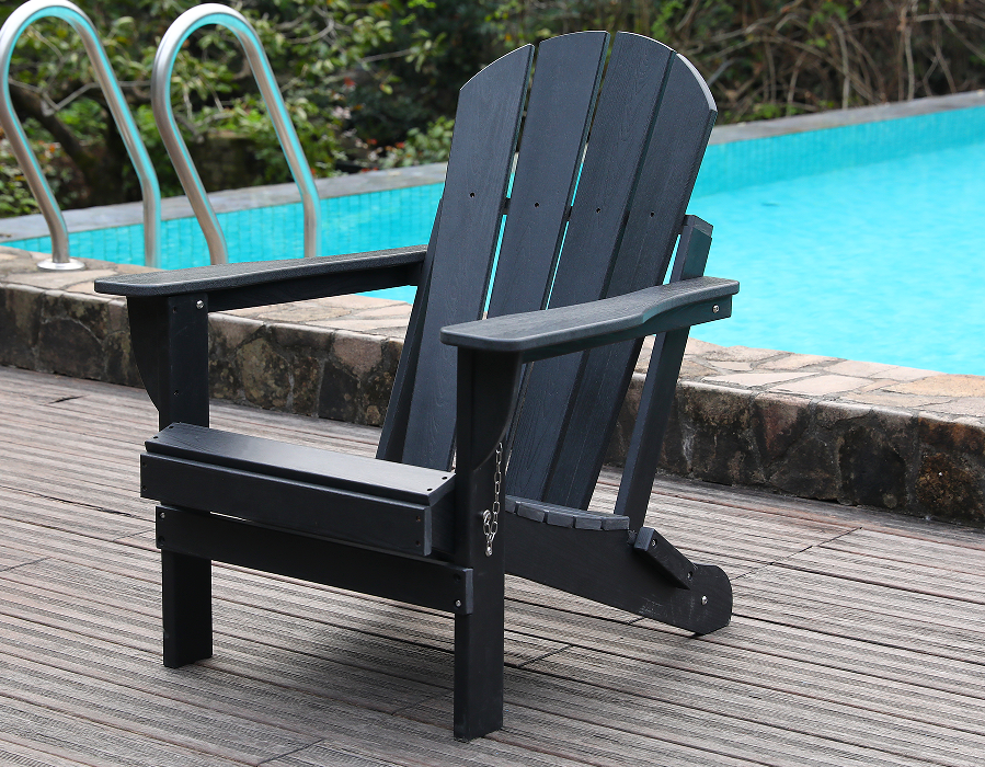 Chaise Adirondack Frog en PEHD toutes saisons noire