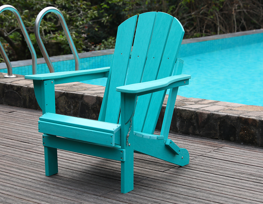 Chaise Adirondack grenouille en PEHD turquoise vif