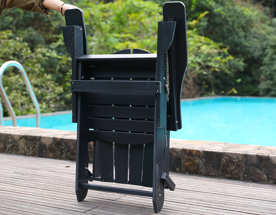 Chaise Adirondack Frog en PEHD toutes saisons noire