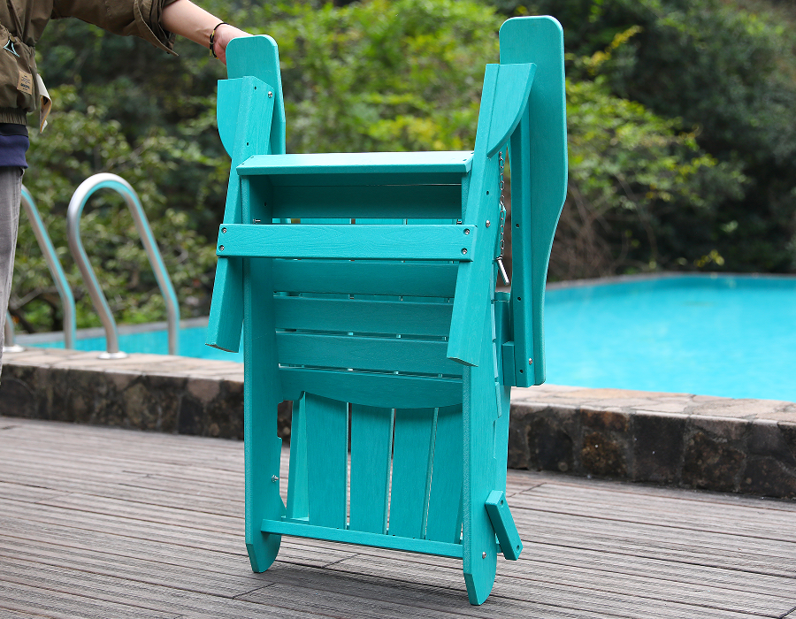 Chaise Adirondack grenouille en PEHD turquoise vif