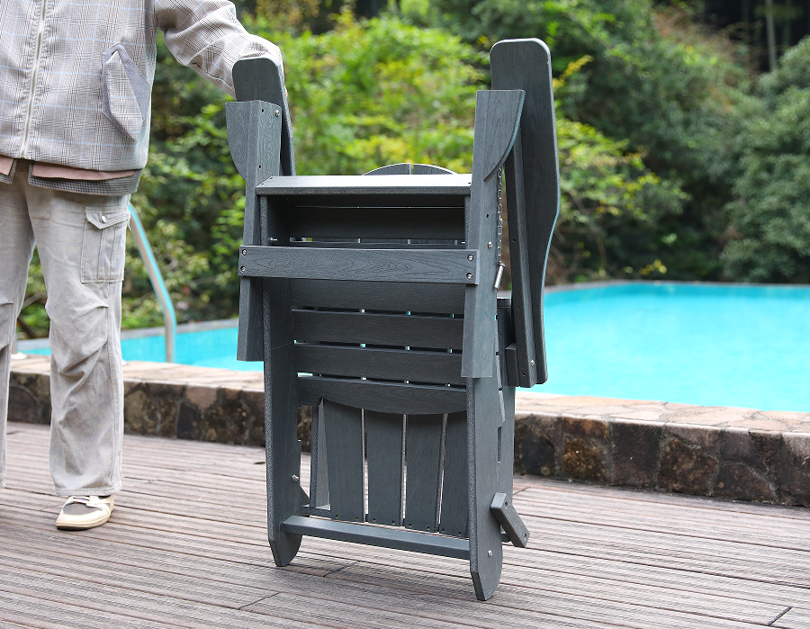 Chaise Adirondack Frog en PEHD gris tempête - Toutes saisons