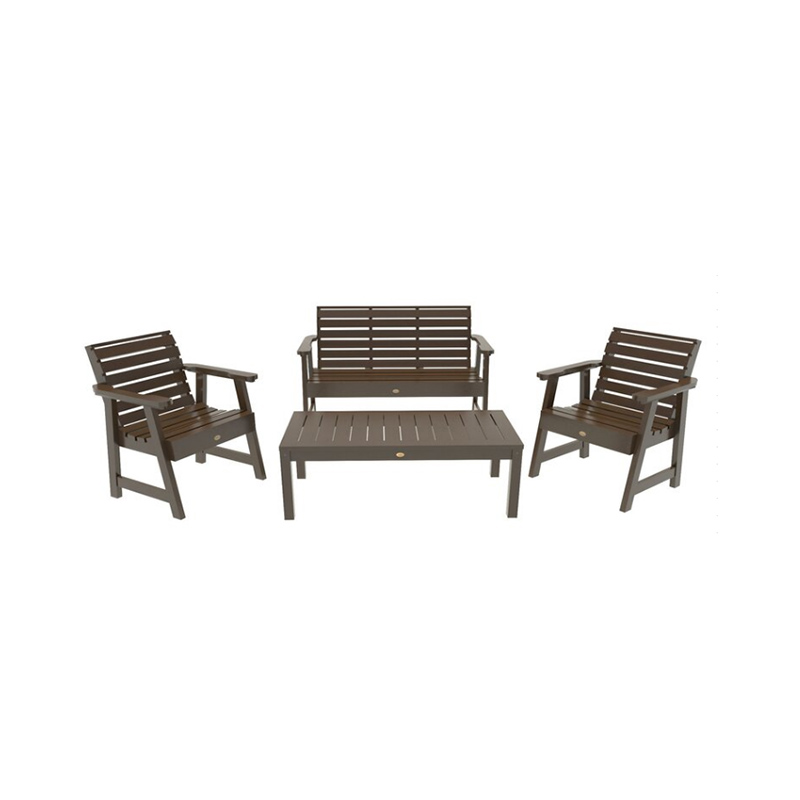 Ensemble de canapés de patio extérieur – 4 pièces (causeuse, fauteuils, table basse)