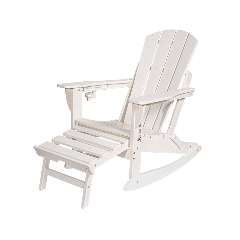 Fauteuil à bascule multifonctionnel trois-en-un avec repose-jambes blanc