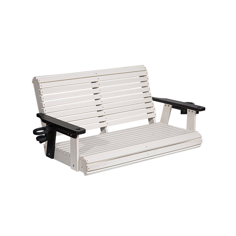 Banc de balançoire extérieur en PEHD blanc