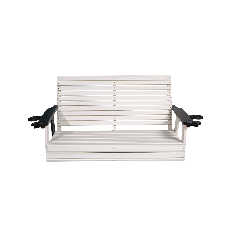 Banc de balançoire extérieur en PEHD blanc