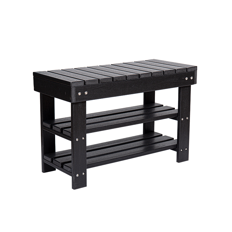 Table longue élégante à trois niveaux en PEHD noir
