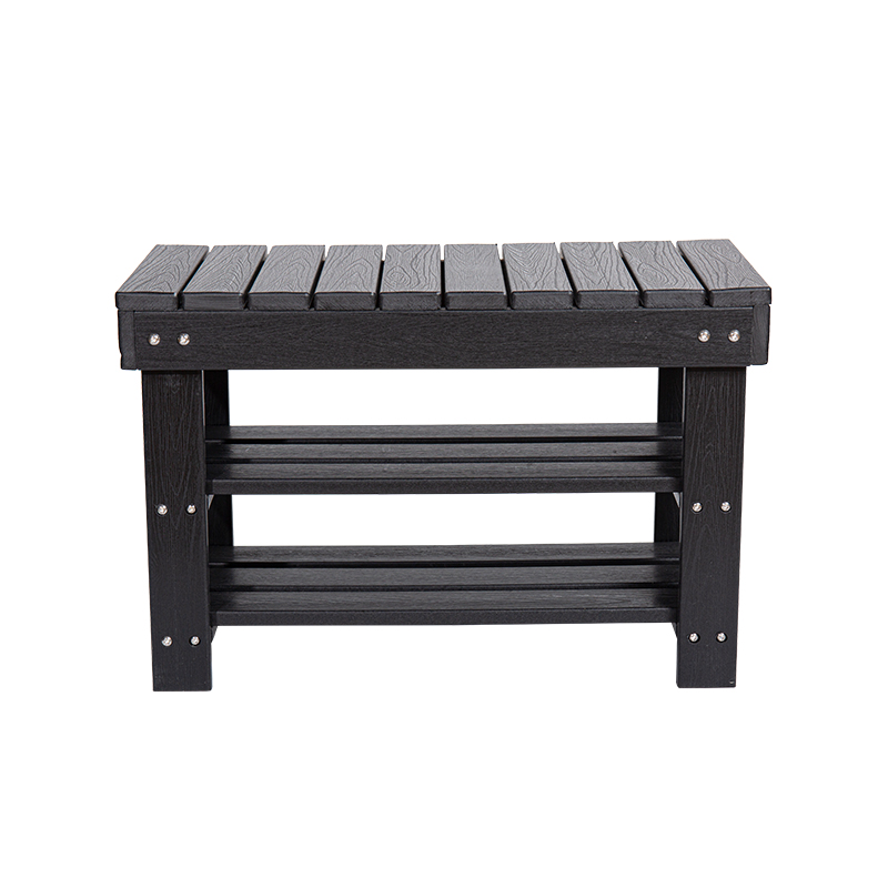 Table longue élégante à trois niveaux en PEHD noir