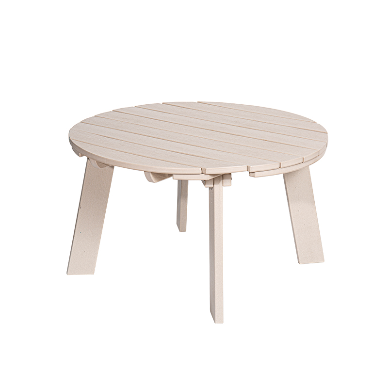 Mini table ronde compacte en PEHD avec attaches en acier inoxydable 304, légère et durable