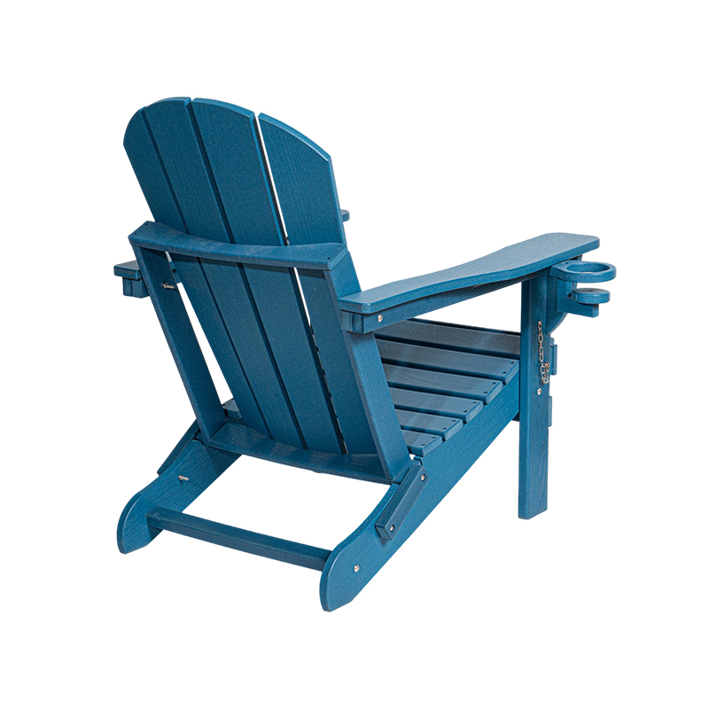 Chaise Adirondack en PEHD bleu marine avec quincaillerie en acier inoxydable