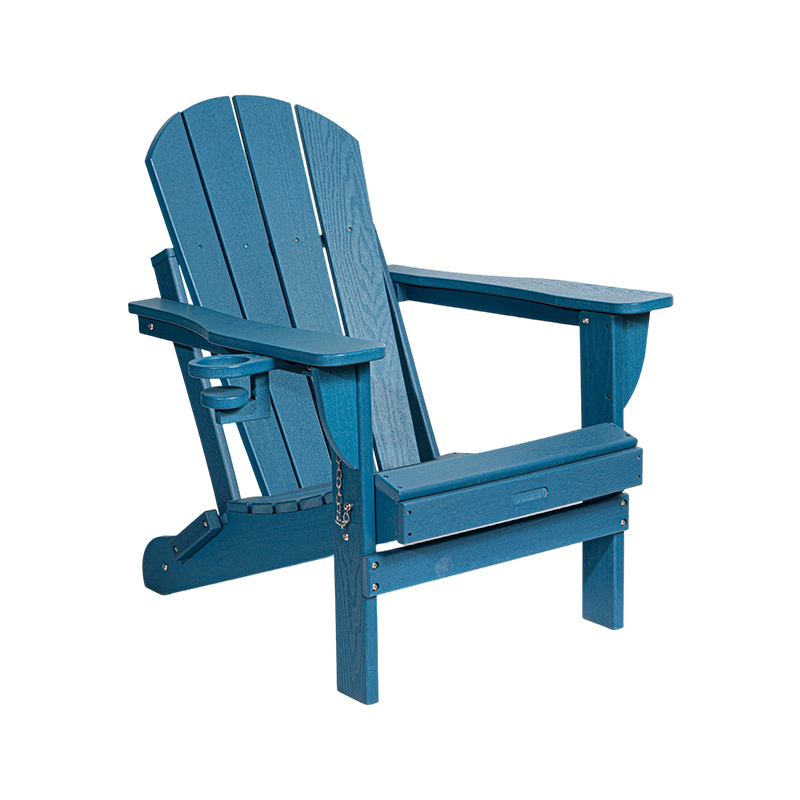 Chaise Adirondack en PEHD bleu marine avec quincaillerie en acier inoxydable