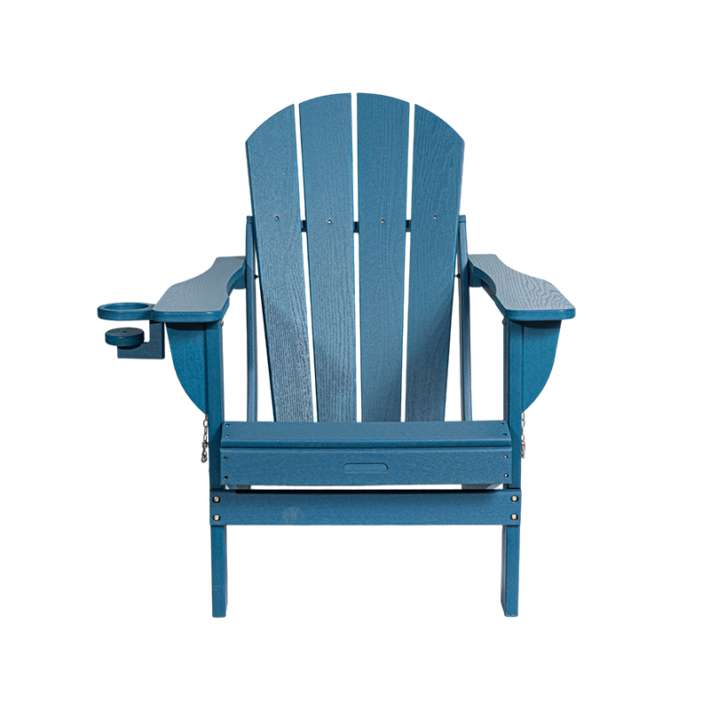 Chaise Adirondack en bois bleu marine pour patio extérieur