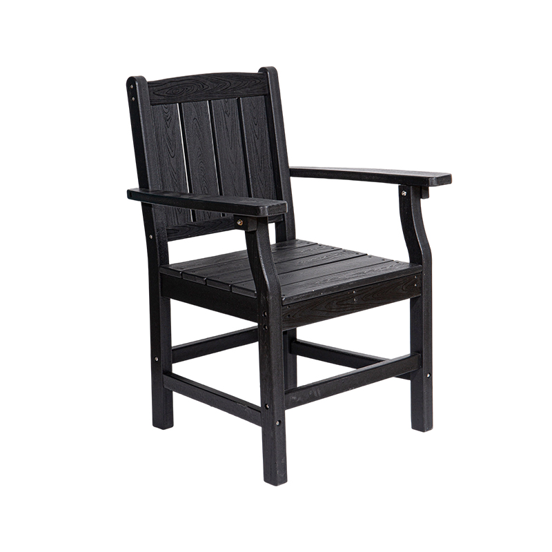 Chaise de salle à manger classique en PEHD noir au design ergonomique